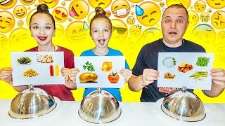 УГАДАЙ ЕДУ ПО СМАЙЛИКАМ ! ЧЕЛЛЕНДЖ VALENSIA LUCKY FAMILY ?
