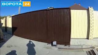 Откатные уличные ворота, изготовление и монтаж Киев, Днепр, Одесса, Харьков - vorota24.com.ua