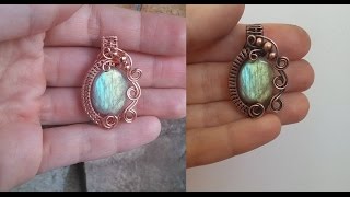 Swirly Bead Pendant Wire Wrap Tutorial
