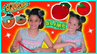 MAKING SLIME FOOD VS SQUISHY FOOD CHALLENGE "WHO IS GOING TO WIN " CHALLENGE "SISTER FOREVER"