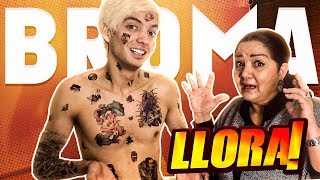 MI MAMA REACCIONA A 1000 TATUAJES FALSOS EN MI CARA *broma pesada termina mal*