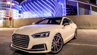 2018 new AUDI S5 COUPÉ (354hp, V6 Turbo) in great locations - revs, launches, exterior, interior etc