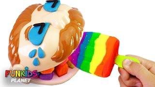 Learn Colors Video: Paw Patrol Skye & Play Doh Dentist Drill n Fill Rainbow Popsicle Ice Cream