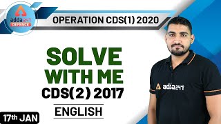CDS Exam Preparation (2020) | English | Previous Years Paper Solution!