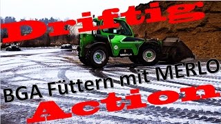 Driftig Action beim BGA Fütter mit MERLO TurboFarmer 38.7 120