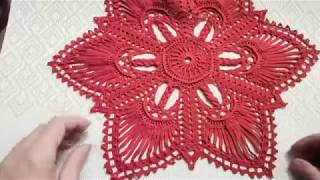 Салфетка с косичками крючком, подробное видео. 1Часть.
