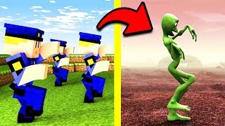 ПОЛИЦИЯ ПРЕВРАТИЛАСЬ В ЗЕЛЕНЫЙ ЧЕЛОВЕК В Майнкрафт Нубик танцует minecraft троллинг нуба Мультик Мод