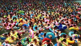 Thousands cram into Chinese swimming pool during heatwave