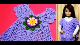 Вязание крючком. Ажурный Пончо для девочки часть 1