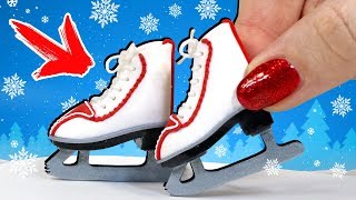 ? МИНИ ФИГУРНЫЕ КОНЬКИ для КУКОЛ! Зимние игры с куклами ? Идеи Анна Оськина