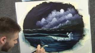 Paint with Kevin Hill - a 14 minute oil painting  "Moonlit Seacsape"