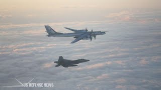 F-22 Stealth Jets Intercept Russian Tu-95 Bear Bombers Heading for Alaska during Massive Wargame