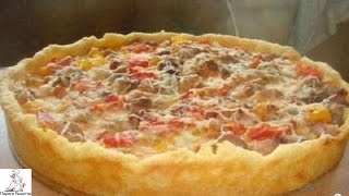 Пирог с картошкой и фаршем.Открытый мясной пирог с картофельным тестом