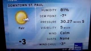 1-9-11 St Paul, MN - TWC 8:47 am (-3, Fair)