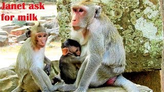 Poor Janet is deeply hungry try go around mom so much, How Janet request for getting milk again