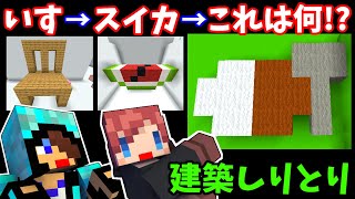 【マインクラフト】建築しりとりでルール違反連発ｗ真面目に作れぇ!【赤髪のとも】
