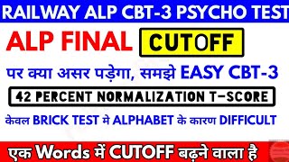 Alp cbt3 Psycho test Easy in shift-1 , shift-2 & Shift-3 Alp का Final Cutoff बढने वाला है