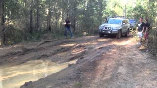 Prado offroad through mud. Glasshouse 02.08.14