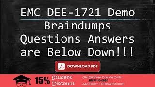 EMC DEE-1721 Practice Test Questions Answers