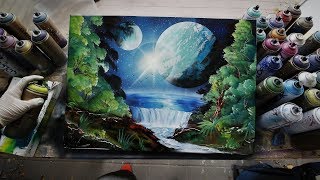 Moon Forest - SPRAY PAINT ART by Skech