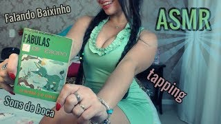 ASMR LENDO SUSSURRANDO NO SEU OUVIDO, TAPPING, SOM DE BOCA ❤