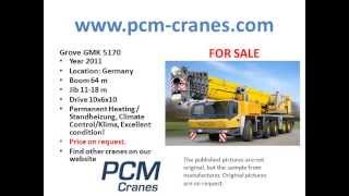 Used mobile crane Grove GMK 5170 2011 for sale from Germany