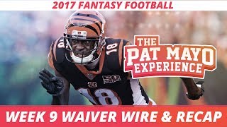 2017 Fantasy Football - Week 9 Waiver Wire Rankings, Injuries, Recap + MORE