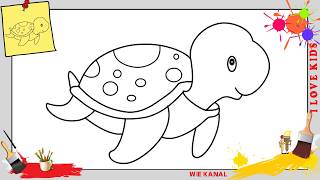 Wie zeichnet man eine Schildkröte 2 schritt für schritt - Schildkröte zeichnen lernen