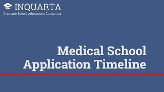 What's the best medical school application timeline?