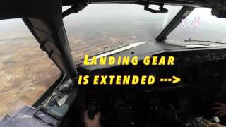 Boeing 737 из кабины пилота посадка