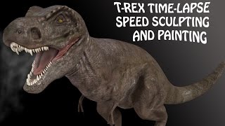 timelapse t-rex speed sculpting and painting zbrush and blender