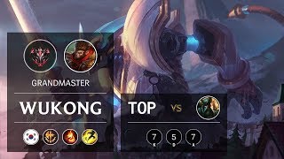 Wukong Top vs Gangplank - KR Grandmaster Patch 9.13