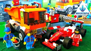 LEGO Speed Build Bricktopia Scuderia Ferrari SF16-H and Lego City Garbage Truck