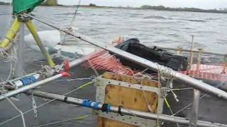 catamaran sailing Парусный надувной самодельный катамаран