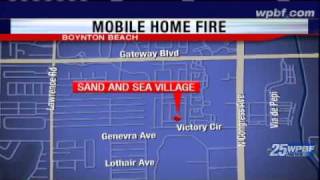 Fire Destroys Mobile Home In Boynton Beach