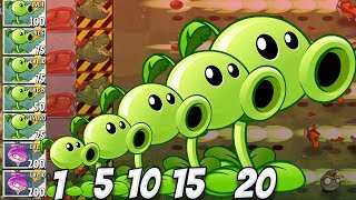 Plants vs Zombies 2 Epic HACK - Peashooter's 5 Level of Comparison!