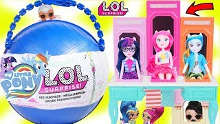 LOL Surprise Dolls open GIANT My Little Pony Unicorn Big Surprise Ball - DIY Customized