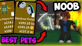 NOOB with BEST & RAREST PETS!! Noob Disguise! | Roblox Saber Simulator