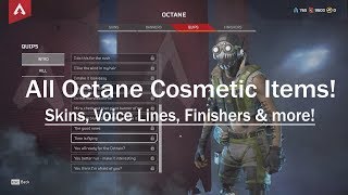 Apex Legends - All Octane Skins, Voice Lines, Finishers & more!