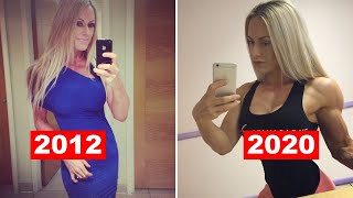 Louise Rogers transformation - then and now. Beautiful muscle girl transformation from 2012-2020