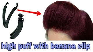 High Puff with BANANA CLIP || Puff hairstyle with banana clip | Stylopedia
