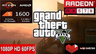 GTA V -- GTA 5 -- AMD Ryzen 5 1600 -- AMD Sapphire Radeon RX 570 4GB GDDR5 -- Gameplay