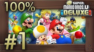 New Super Mario Bros. U Deluxe: 100% Walkthrough (4 Players) - World 1 - All Star Coins