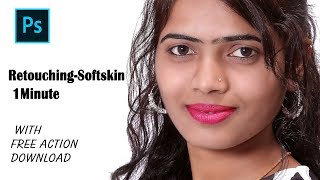 Retouching-Softskin 1Minute Photos in Photoshop Tutorial Hindi