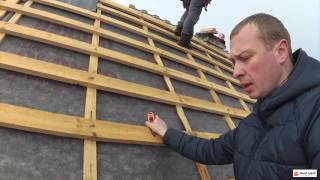 Монтаж модульной металлочерепицы Dachpol Egeria