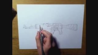 Как нарисовать АК-47 "Вулкан"