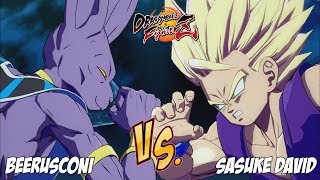 Beerusconi(Beerus/Adult Gohan/SSJ Goku) Fights Sasuke David(Hit/Vegito Blue/Teen Gohan)[DBFZ]