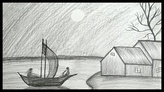 Scenery Drawing || Pencil Art || Pencil Sketching || Pencil Drawing