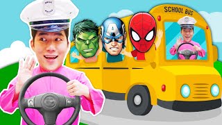 상어가족 스쿨버스 타고 인기동요 노래해요 | Baby Shark Wheel on the bus song Nursery rhymes school bus | MariAndKids