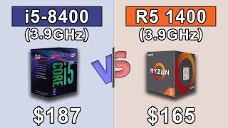 i5 8400 (3.9GHz) vs R5 1400 (3.9GHz) | GTX 1060 and GTX 1080 Comparison